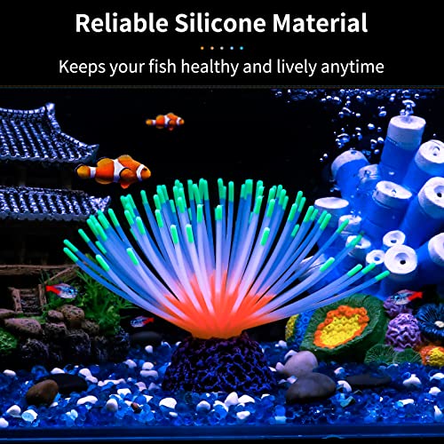Image of Uniclife Aquarium Imitative Green Sea Urchin Ball Artificial Silicone Ornament with Glowing Effect for Fish Tank Landscape Decoration