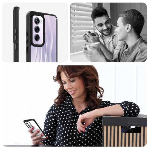 Image of KAPAVER Hybrid Clear Back Cover Case for Oppo Reno 12 Pro | Protective Shockproof Cleare Hard PC Soft Flexible Black TPU Cover