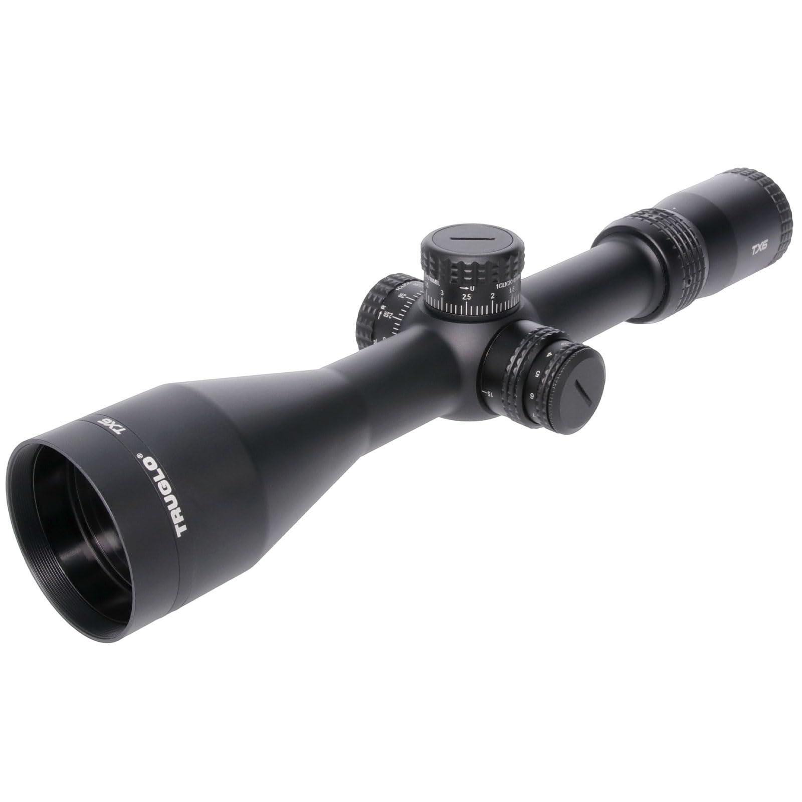 TRUGLO TX6 FFP Tactical Hunting Shooting Durable Waterproof Fogproof Shock Resistant One-Piece 30mm Aluminum Tube Illuminated MRAD Mil-Dot Reticle Riflescope | 3" Sunshade Included