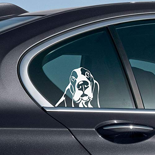 Image of WIRESTER 6 inch Clear Vinyl Decal Sticker Decoration for Car Window (Or Any Flat Surface) - Basset Hound Dog