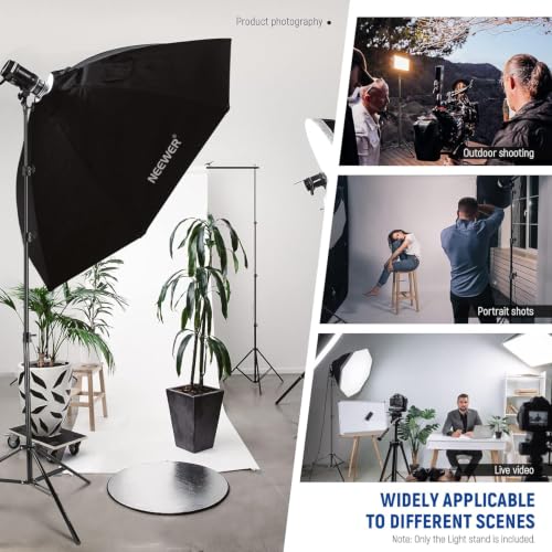Image of Heavy Duty Photography Light Stand Adjustable Studio Tripod Stand for Ring Light Softbox Flash LED Light Reflector Camera Equipment Black