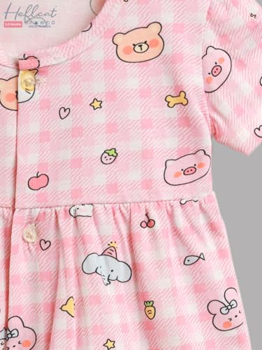 Image of HELLCAT 100% Cotton Baby Frock Dress for Girls - Pack of 3, Soft & Trendy, Short Sleeve