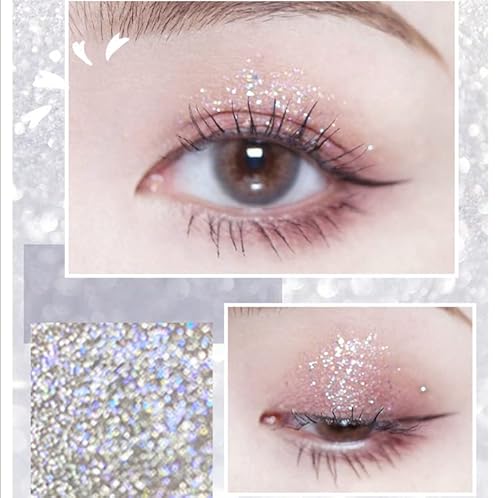 Catkin Liquid Glitter Eyeshadow, High Pigmented Multi-Dimensional Finish With One-Swipe Metallic Coverage, Long Lasting And Luminous Shimmer Eyeliner Makeup 1.7 Grams (C01 Silver Tears) #TOP3