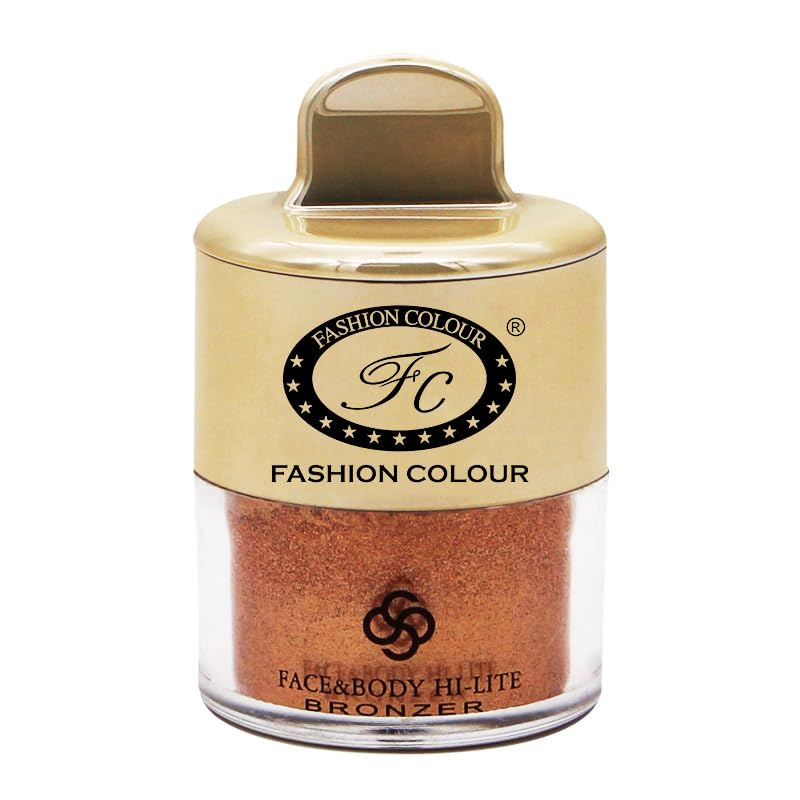 Image of FASHION COLOUR Face and Body Hi-Lite Bronzer | Highlighter For Effortless Shine | Soft Glow Highlighter | Mettalics Body Shimmer | 4g | Shade 12