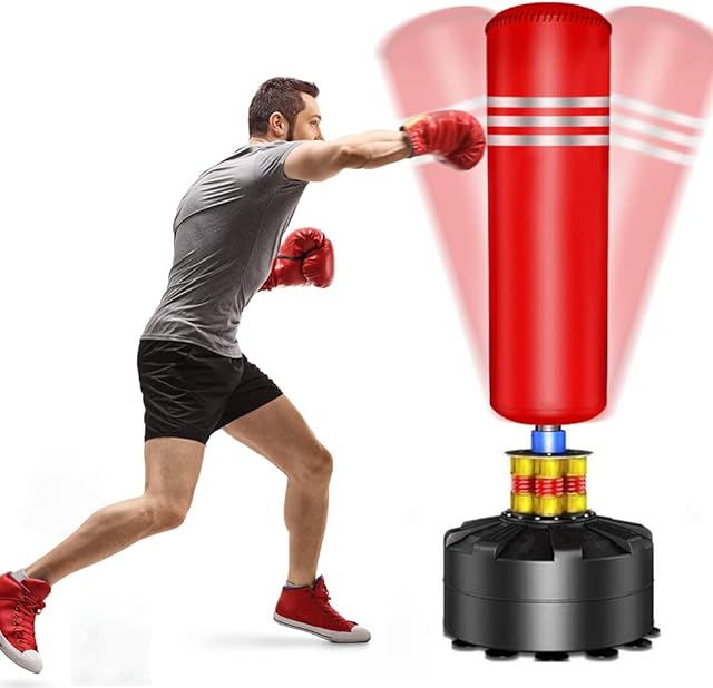 YOLEO Punching Bag Heavy Boxing Bag with Suction Cup Base - Freestanding Punching Bag for Adults Kickboxing Bags Kick Punch Bag