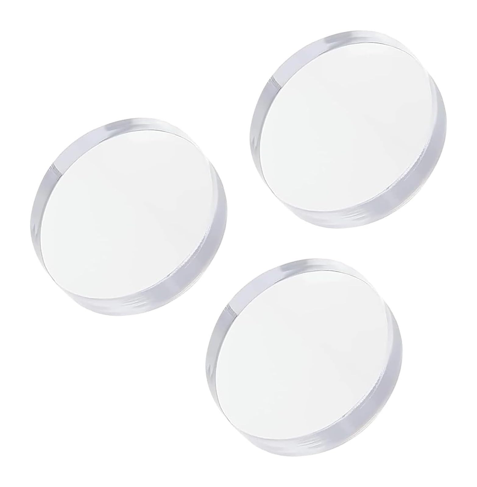 LQZAXSRDR Clear Acrylic Display Block, Acrylic Display Cylinder Blocks, 6cm Dia x 1-3cm H, 3 Pcs(Height 1.5cm)