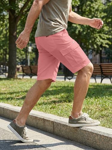 Image of JMIERR Mens Casual Cotton Twill Cargo Shorts Drawstring Classic Chino Stretch Short with 6 Pockets