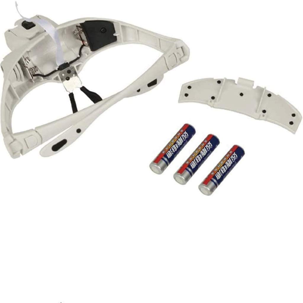 Kopfbandlupe Mit Beleuchtung, Vergrößerungsbrille Für Nahaufnahmen, Uhren, Kreuzstich, Schmuckherstellung, Stickerei, Kunsthandwerk Oder Als Lesehilfe