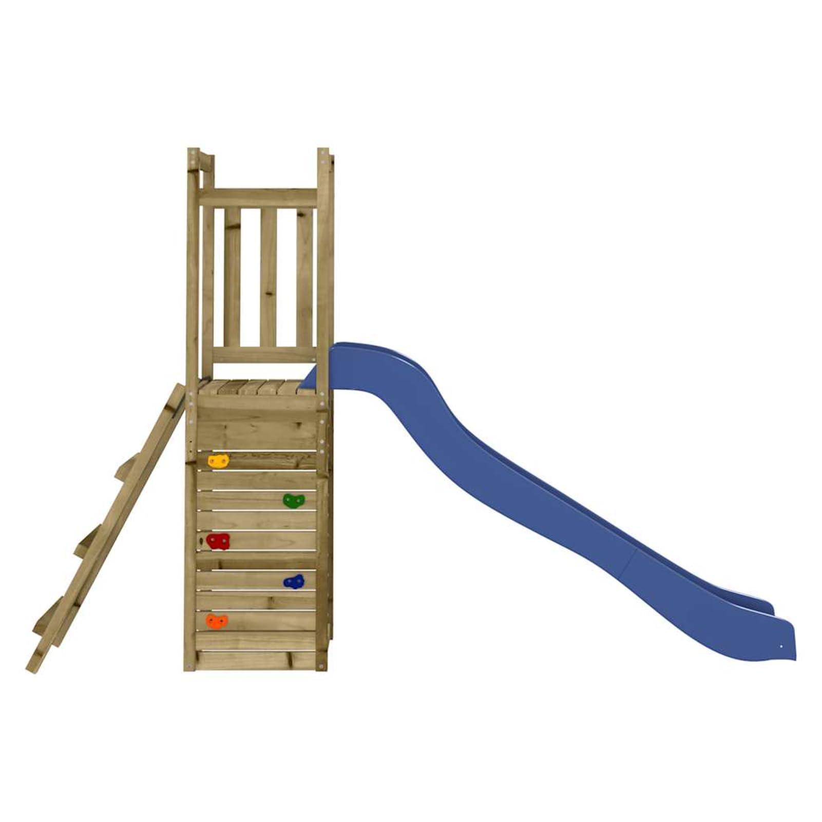 Gecheer Parque Infantil de Exterior con Tobogán, Torre de Escalada para niños al Aire Libre, Escalera y Accesorios de Juego para el jardín Madera Maciza Pino impregnada 9#