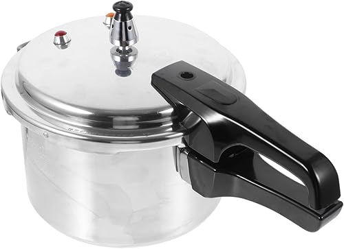 Miniatura 1 de DOITOOL Olla a presión de aluminio de 7.9 in7.9 pulgadas inferior pequeña olla a presión para inducción de estufa de gas para cocina casera, plata