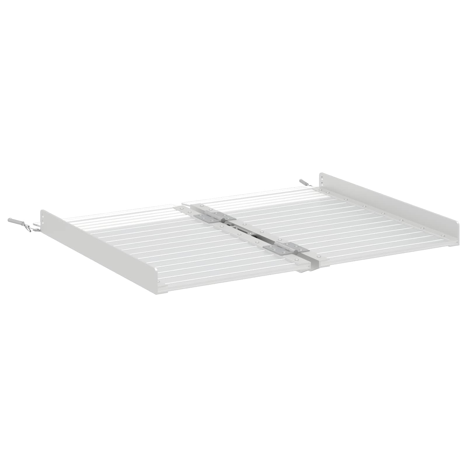 Rampa plegable para silla de ruedas de aluminio 62 x 73 x 5 cm, capacidad de carga de 270 kg, rampa de acceso para sillas de ruedas y ayudas de movilidad, color plateado