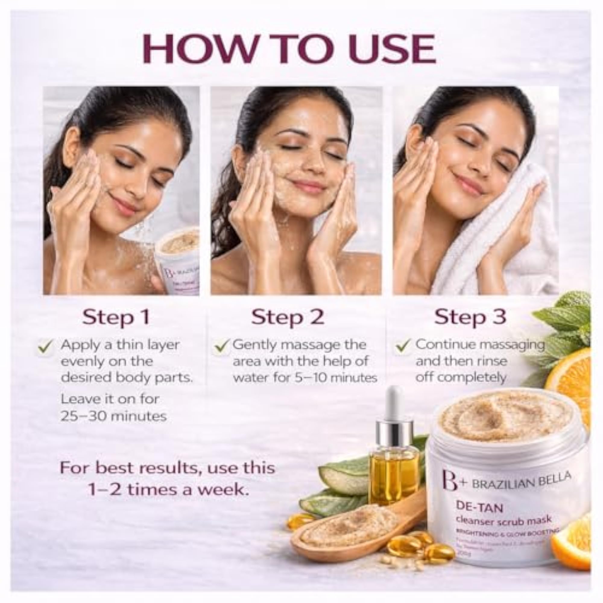 Brazilian Bella Full Body & Butt Bum Whitening De-Tan Pack