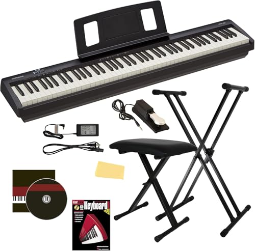 Roland FP-10 Digital Piano - Black Bundle with Adjustable Stand,
