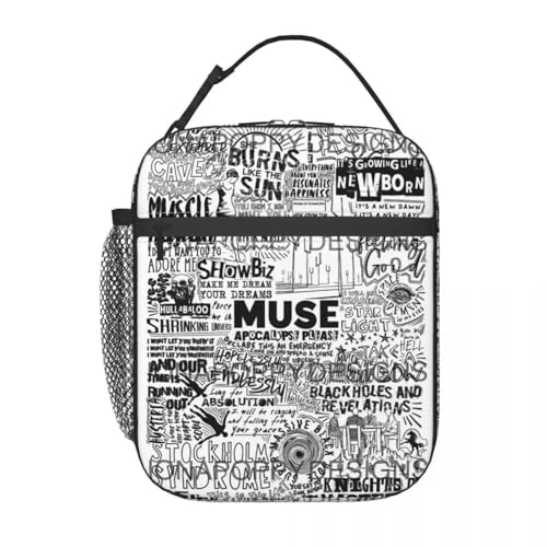 WEIXNCXCJ Bolsa de Almuerzo Personalizada M-Muses Band Warm Cooler Insulated Lunch Box para Mujeres Niños Comida Escolar Bolsas de Mano portátiles