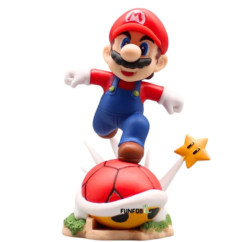 Cartoon Toys Action Figures Height -12CM Mario Action Figure Collectible Gifting PVC Multicolour | Ma-Rio Star Up