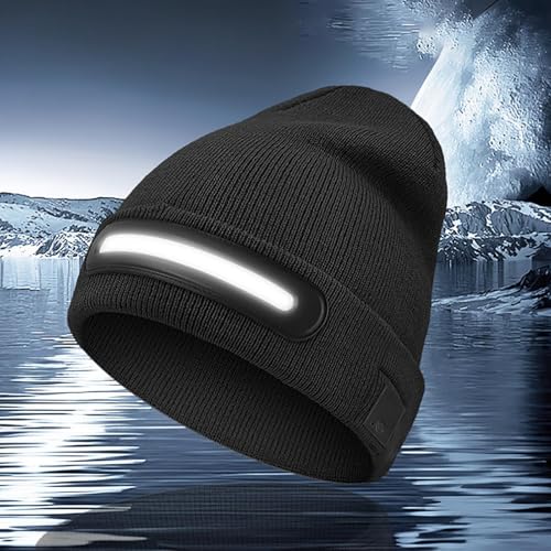 Gorro unisex con luz LED linterna recargable USB para invierno 4