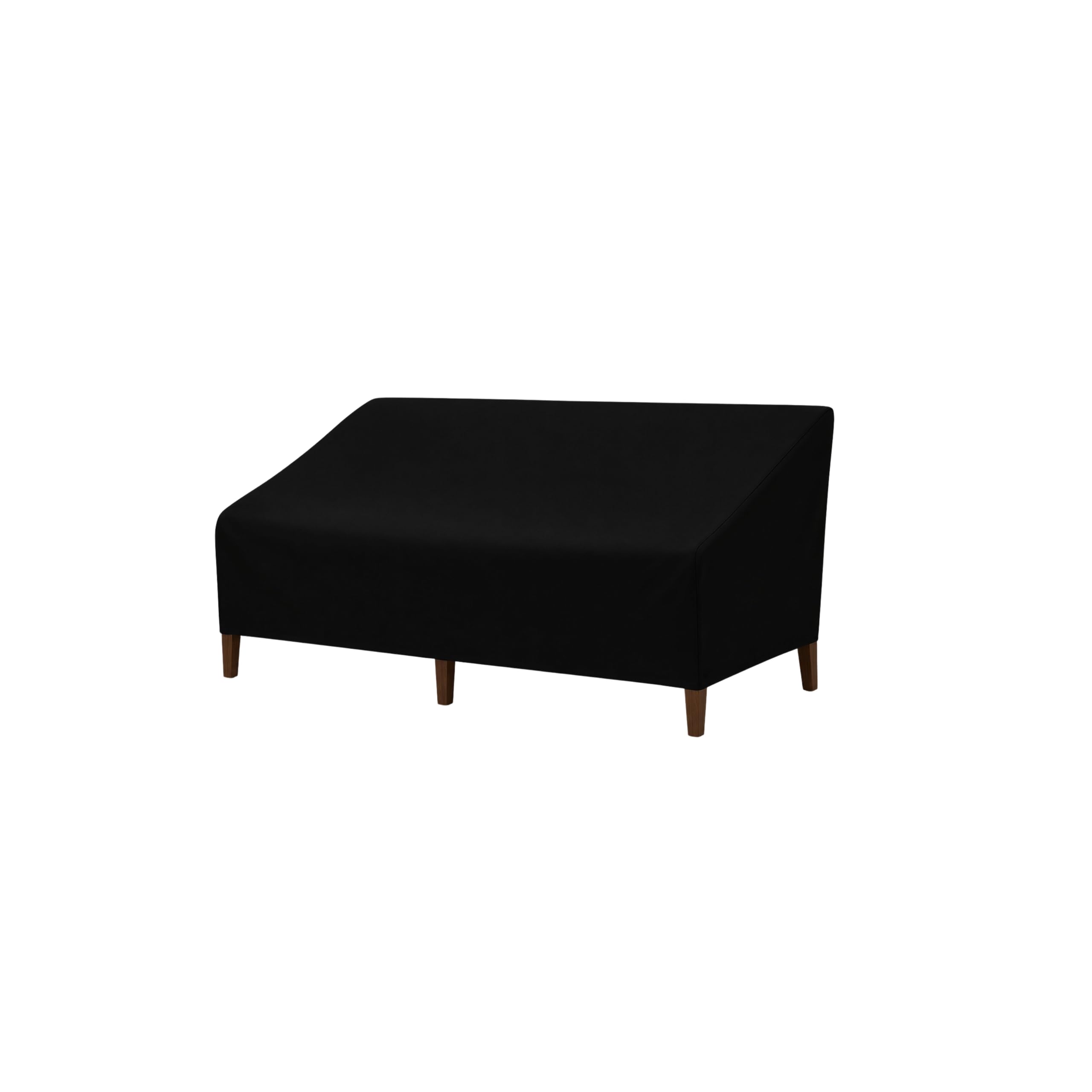 Indoor Outdoor Bench Cover, 2-Seater Patio Chair Dust Waterproof Garden Furniture Sofa (Black), Polyester-image-18