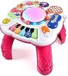 Cemirk Baby Activity Table, Baby Musical Toys 6-12 Months, Activity Center for 1 2 3 Years Old, Red(Size:30 * 30 * 30cm)