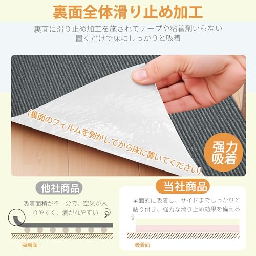 ジョイントマット 大判 pvc 45*45cm&40枚入 薄さ4mm タイルカーペット タイル 吸着マット ずれない 防音滑り止め 保温 床暖房対応ペット/高齢者の滑り止め対策 床保護 設置簡単 洗えるカット可能（ダークグレー） [3]