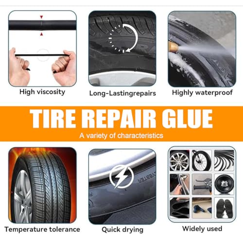 Image of 3.52 Oz Tire Repair Glue Rubber Cement Sidewall Tire Repair Kit for Motorcycle, Bike, Car, Off-Road, Truck, Tractor