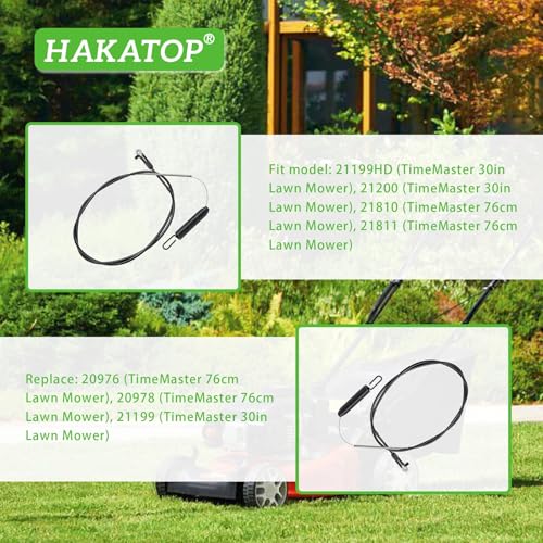 HAKATOP 133-1998 Brake Cable for Toro Timemaster 30 inch Blade Engagement Cable Replacement 21199 21200 20976 20978 21199HD Walk Behind Lawn Mower Parts