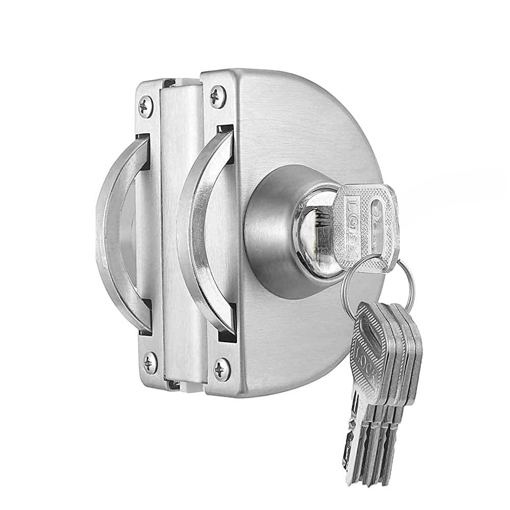 Glass Door Lock (Glass to Wall Door Lock), Silver, Stainless Steel-picture-15