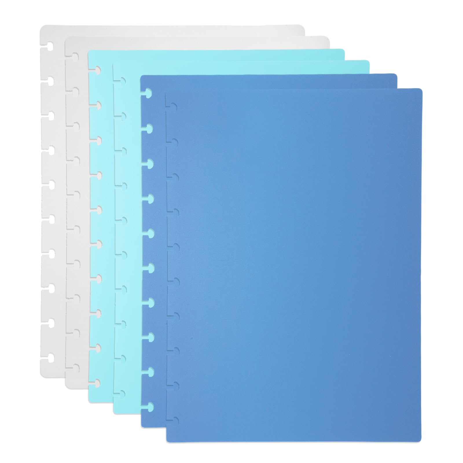 PATIKIL 1 Set Discbound Notebook Cover, 10 x 7.1 B5 Letter Size PP Disc Planner Cover for Notebook Planner Office Product, White/Blue/Green