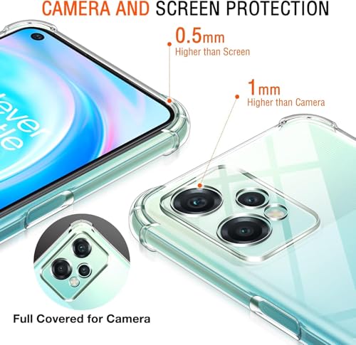 Image of Lustree Back Cover Transparent Case Compatible with OnePlus Nord CE 2 Lite 5G | Clear TPU Shockproof Case with Four Corner Protection & Raised Camera Guard | Slim Protective Cover