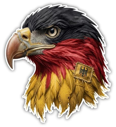 Samunshi Adler Deutschland Aufkleber Sehenswürdigkeiten Autoaufkleber für Motorrad Fahrrad Helm oder Auto Wohnmobil 9x10cm