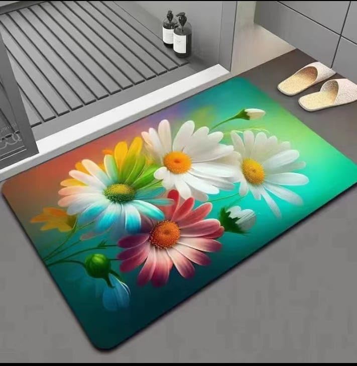 Geer 3DCute Bathroom Mat Rug Diatomite Absorbent Bath Carpet Quick Drying Shower Bathtub Foot Door Floor Mat Home Decor Bath Mat Diatomaceous Earth Shower Mat(Random Design)
