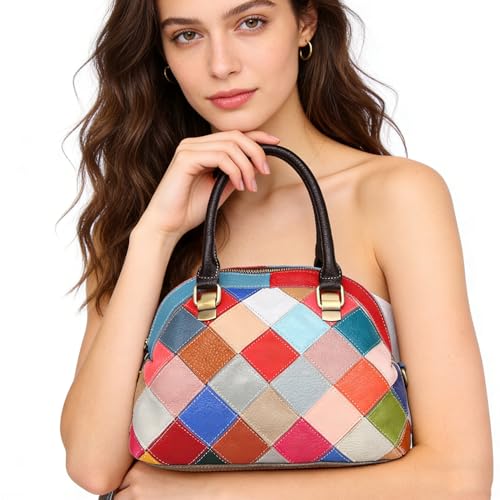 Bolso Dome Satchel para mujer en cuero genuino miniatura 2