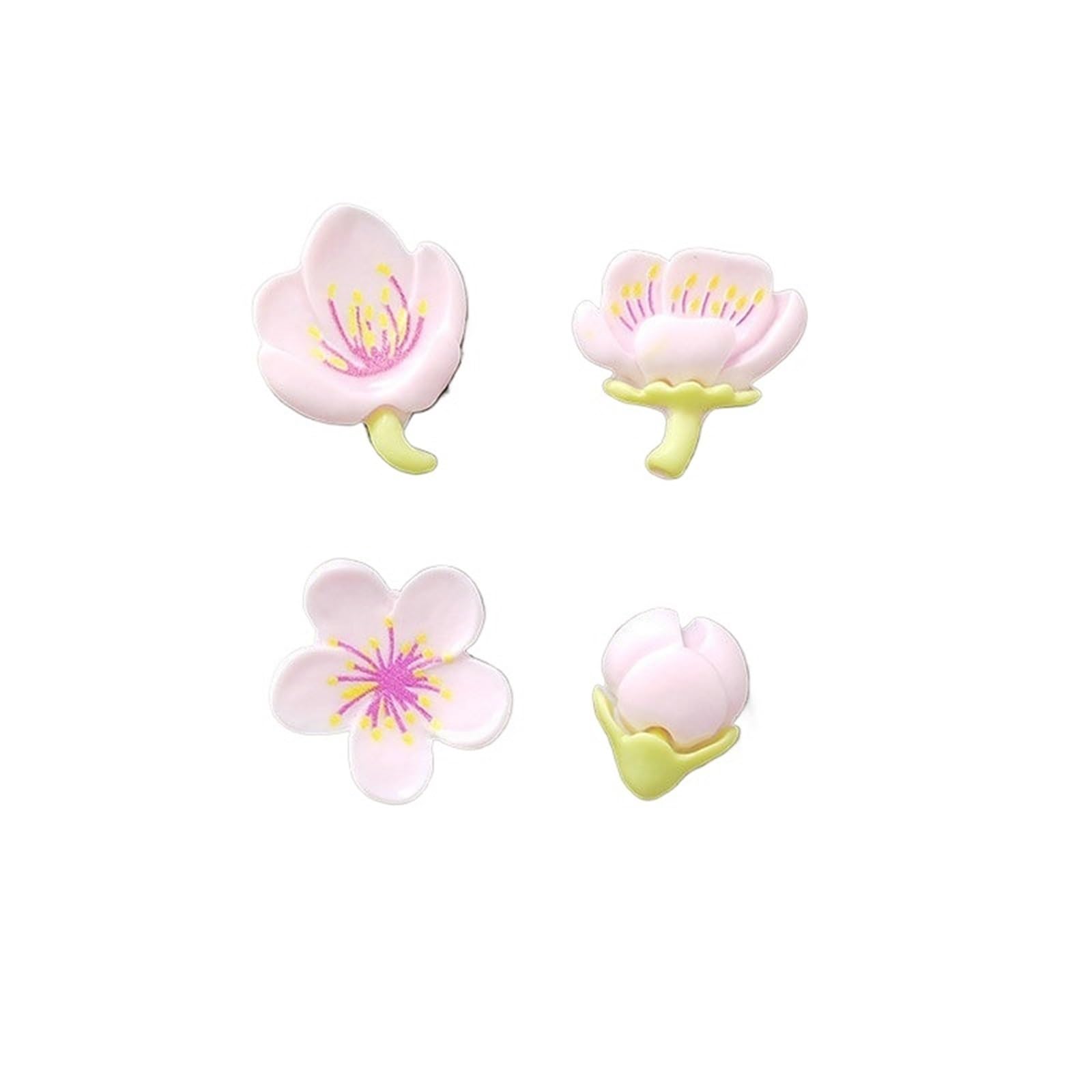 Glass Magnets 4/12pcs Fridge Magnets Blossom Cherry Flower Refrigerator Magnetic Sticker Message Whiteboard(Pink 4 pcs)