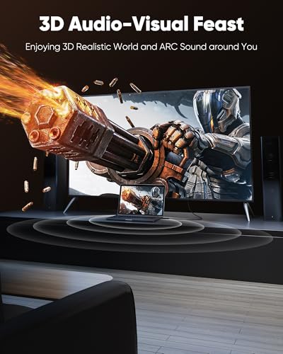 Image of Highwings 4K Long HDMI Cable 13FT /4m - 4K@60Hz HDR Braided HDMI Cord, 18Gbps High Speed with Ethernet /ARC, 3D, HDCP 2.2, ARC, Compatible for PS-5 /4 /3 /4K HDTV /Monitor /Projector /Streaming Media