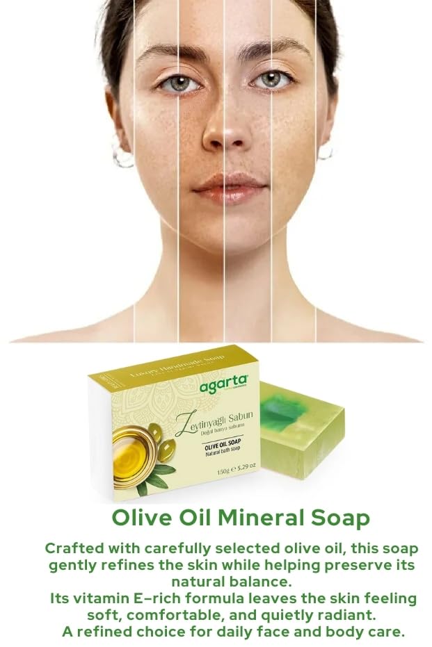Handmade Olive Oil Soap Bar – Natural Botanical Cleansing Soap for Skin & Hair Care, Vegan Clean Formula – 5.29 oz - Image 6