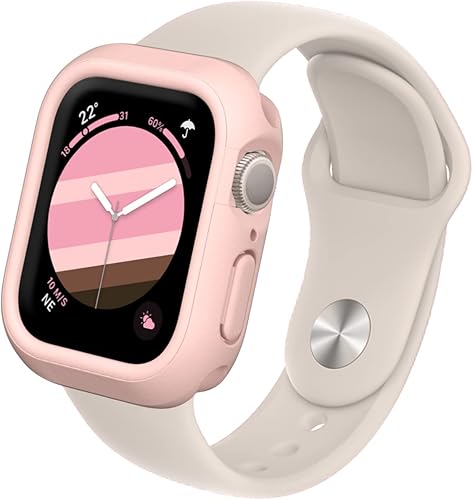 RHINOSHIELD Funda protectora delgada compatible con Apple Watch 987 (1.61 pulgadas), ligera y absorbente de golpes, color rosa rubor