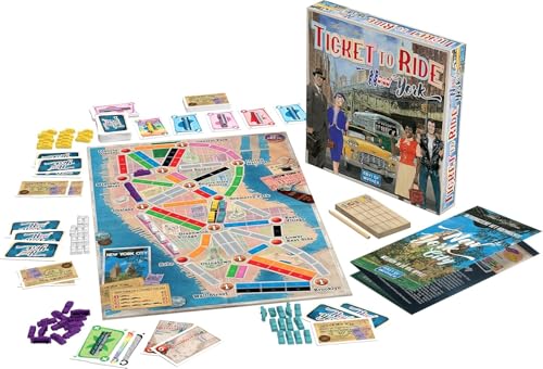 Image of Asmodee Ticket to Ride New York Board Game - Train Route-Building Strategy Game, Fun Family Game for Kids & Adults, Ages 8+, 2-4 Players, 10-15 Minute Playtime