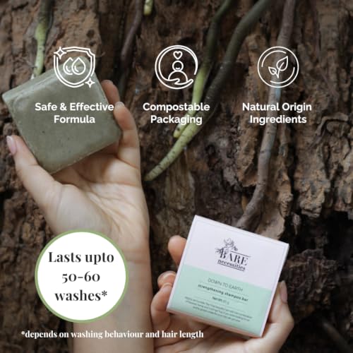 Image of Bare Necessities Flaxseed & Moringa Natural Shampoo Bar for Moisturizing, Detangle for Soft Shiny Hair | Paraben free shampoo | Plant-based Protein shampoo for Dry and Frizzy hair - 85g