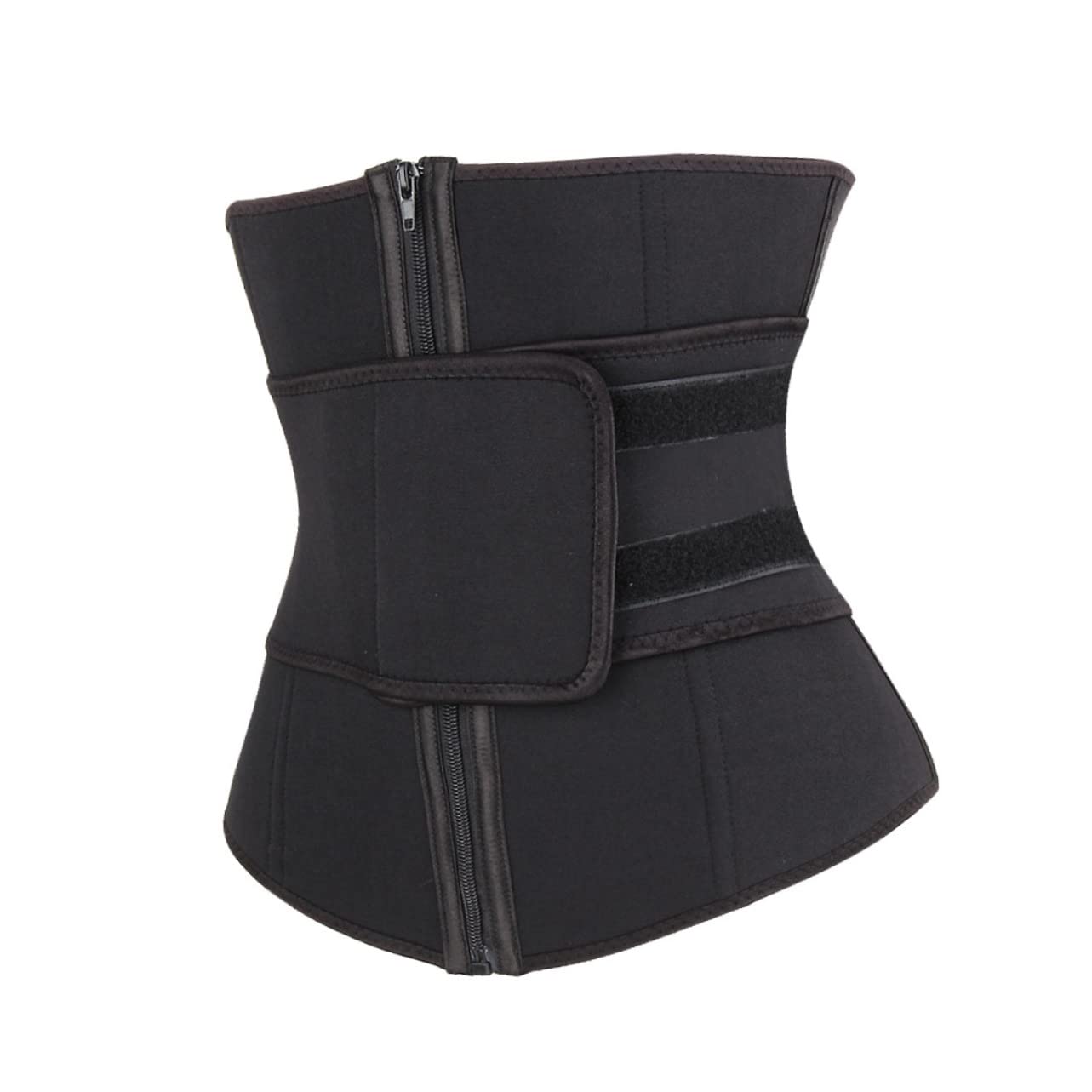 FRCOLOR Cinturón Corsé de Neopreno Cremallera Talla XS Deportivo Negro | Cinturón Corset Mujer, 9 Ballenas Flexibles de Acero, Soporte Extra y Control Abdominal para Ejercicio