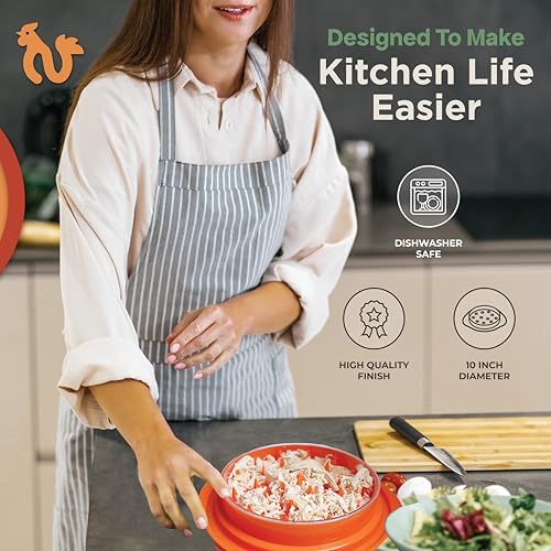 SHRED'N'GO Chicken Shredder Tool, Anti-Slip Strips, BPA Free, Suitable for Pulled Pork, Beef, Chicken. Orange Color - Image 3