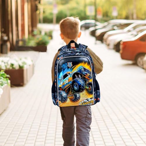 5Pcs Kids Luggage Set, 18" Boys Travel Suitcases with Wheels, Car Carry on Rolling Luggage Airline Approved (Black)2