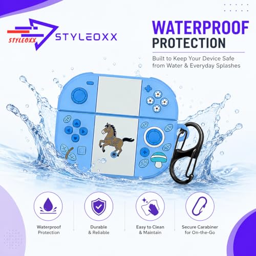 Image of Anvique Silicone Case Cover for Oneplus Nord Buds 4 Pro, Scratch Resistance, Shock Absorption, with Premium Carabiner (Horse SkyBlue S)