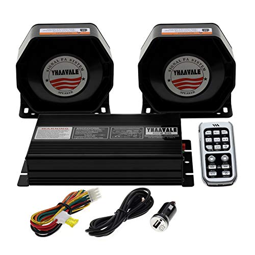 YHAAVALE Car Police Siren 400W Signal Division PA System 940 Wireless Amplifier+2pcs Ultra