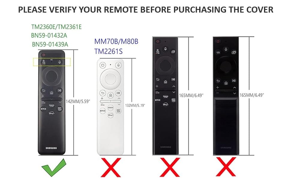 Image of Silicone Case Cover for Samsung TV Remote Control - Samsung Remote Cover with Remote Loop - Solar Cell - BN59-01432A with Cleaning Kit
