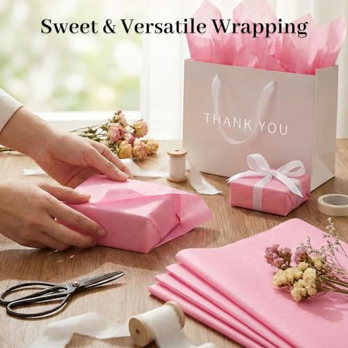 Image of Koogel 330 Sheets Pink Tissue Paper, 14 X 10 inches