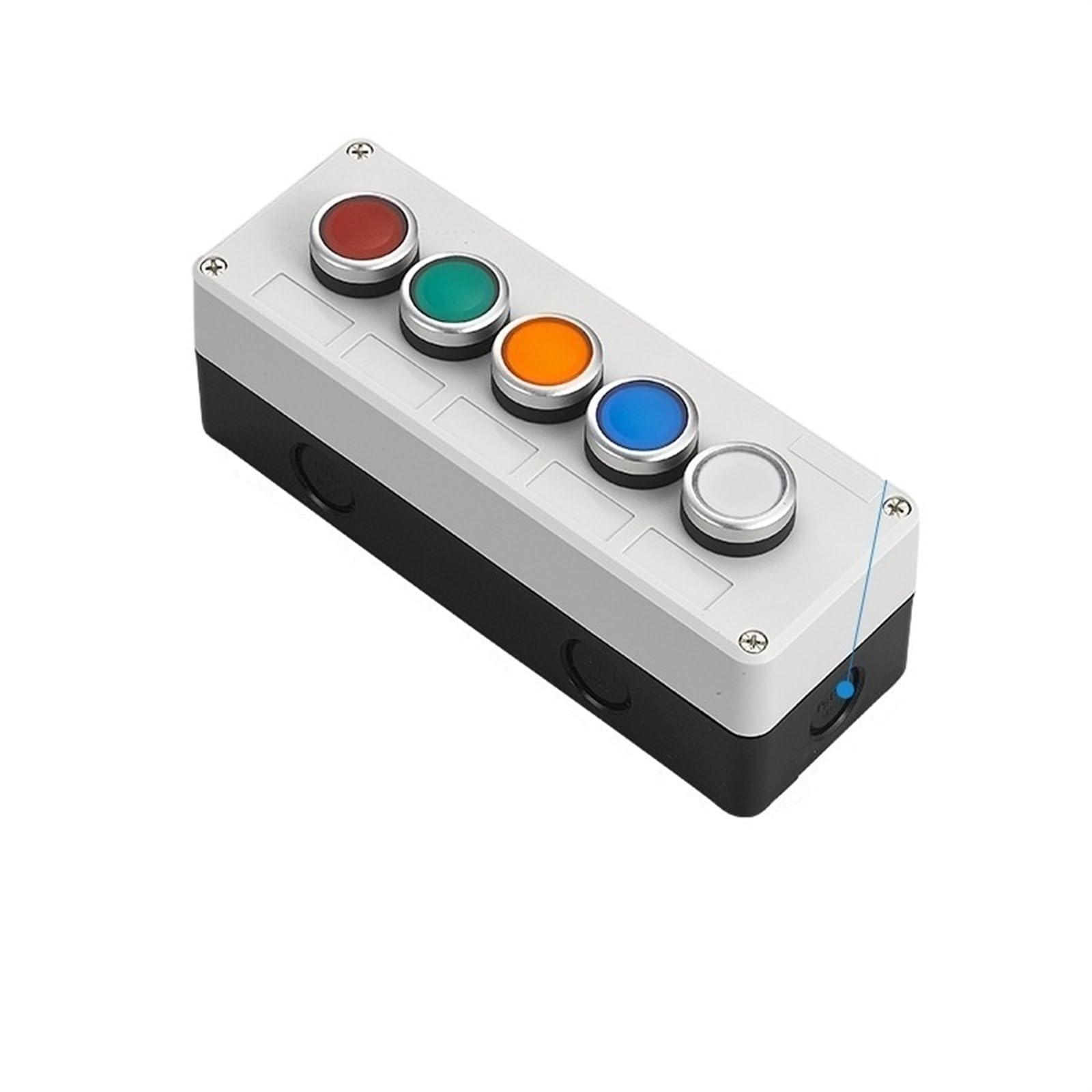 Knopfschalter-Steuerbox aus Kunststoff, selbststartender Knopf, wasserdichte Box, elektrischer industrieller Not-Aus-Schalter (Farbe: 4-Loch-03)