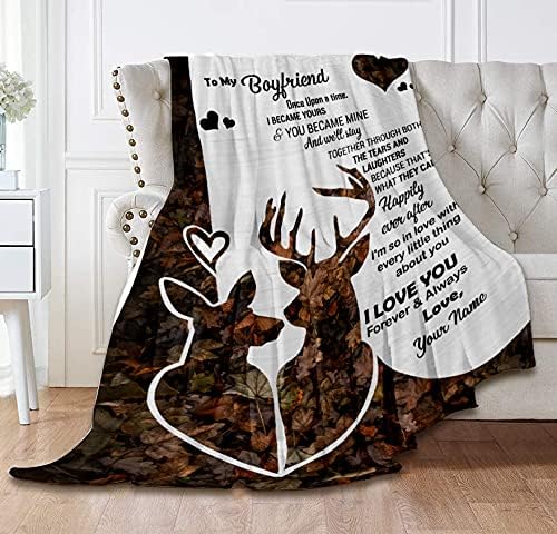 Miniatura 4 de Launchigo Mantas personalizadas con texto en inglés I Love You from Girlfriend. Mantas de sherpa cálidas para regalo de cumpleaños, San Valentín y