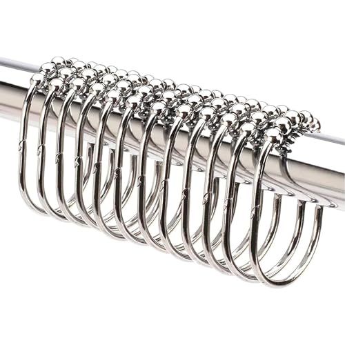 image for 2 Lb. Depot Shower Curtain Ring - Set of 12 Easy Glide Rollers with Po