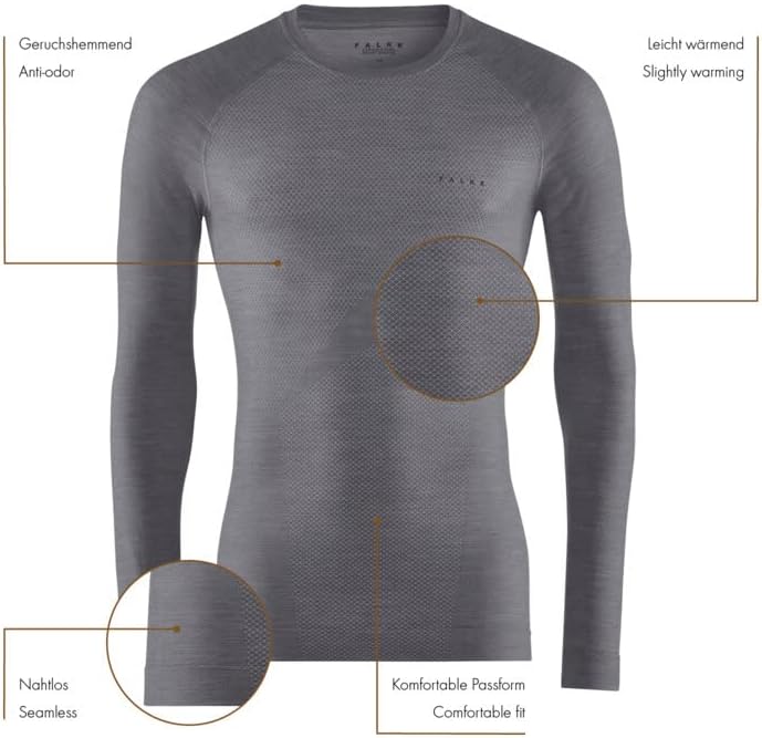 FALKE Men's Wool Tech. Light Base Layer Top, 1 Piece - Image 5