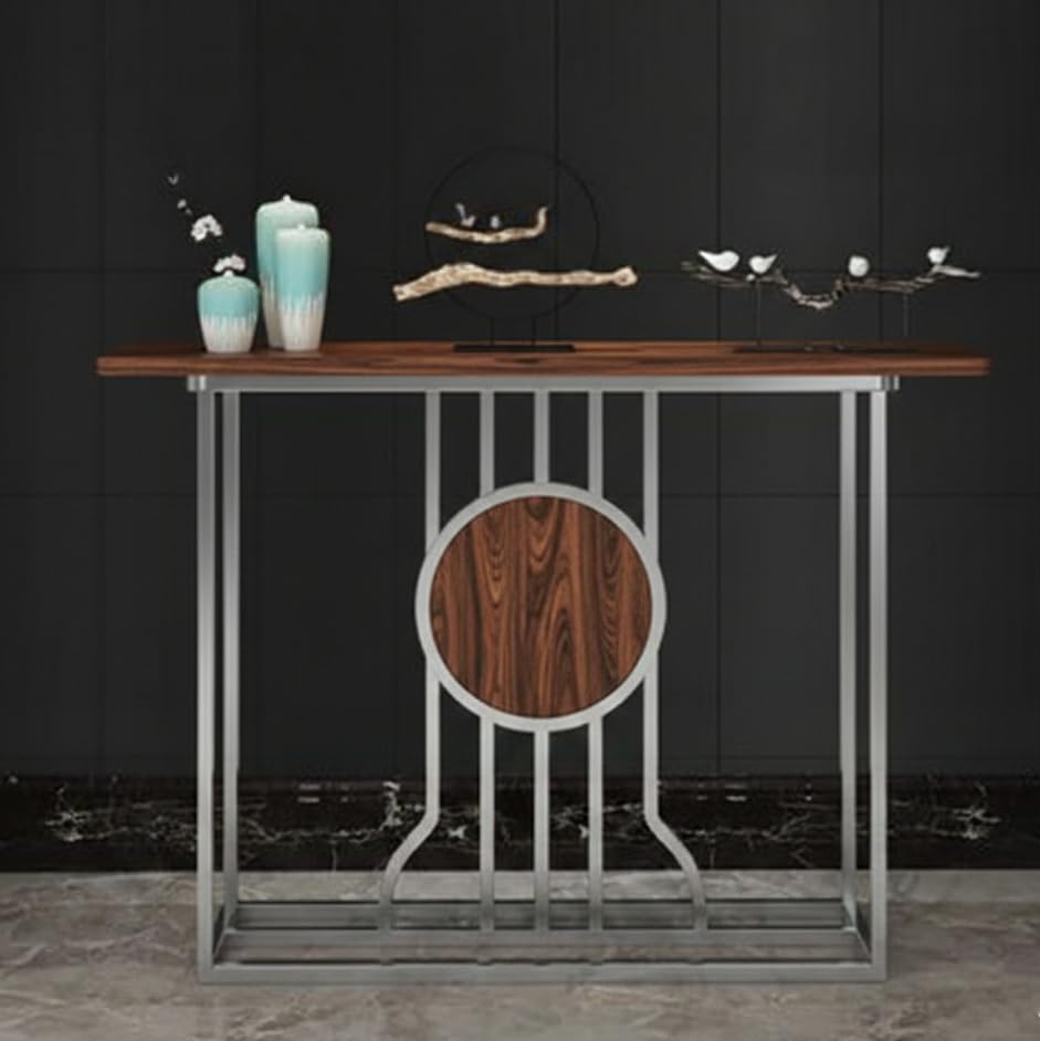 Image of Accent Table, Side Table, Small end Table, and Rectangular Bedside Table with Contemporary Home Accents for The Living Room, Bedroom, Office, and Console Table (Gry Brown)