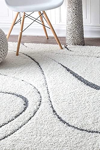 Image of Shanno Carpet Hand Woven Fluffy Shag Carpet Living Room Bedroom Hall with 2 Inch Pile Height Size(3x5 Feet Color)